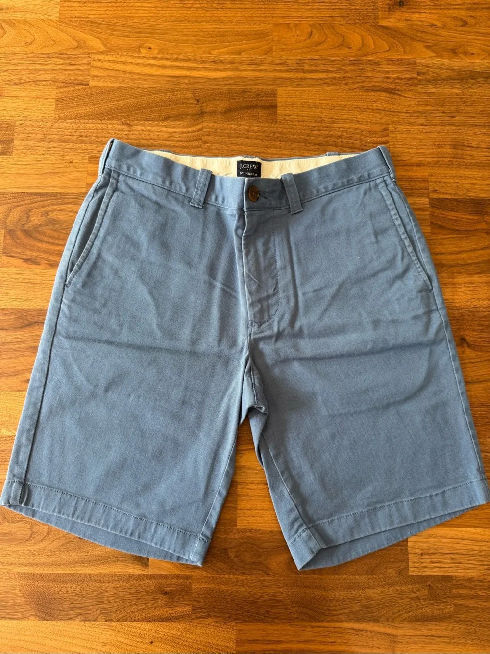J. Crew Men's Flat Front Chino Shorts in Slate Blue